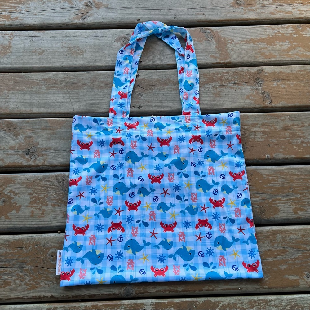 Smart Bottoms Whale & Crab Print Tote Bag